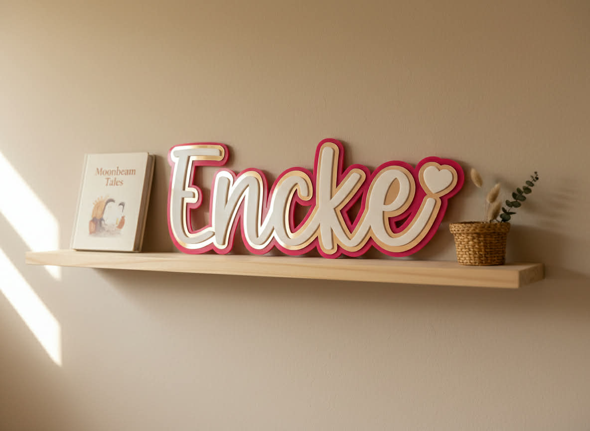 Custom Triple Layer Name Sign | Design Your Own | Personalised Acrylic Name Plaque with Custom Graphic