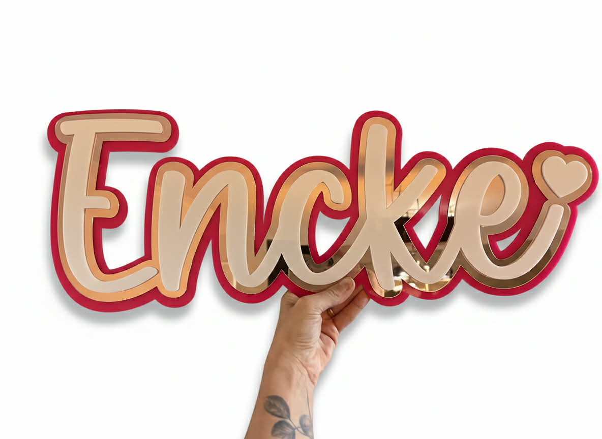Custom Triple Layer Name Sign | Design Your Own | Personalised Acrylic Name Plaque with Custom Graphic