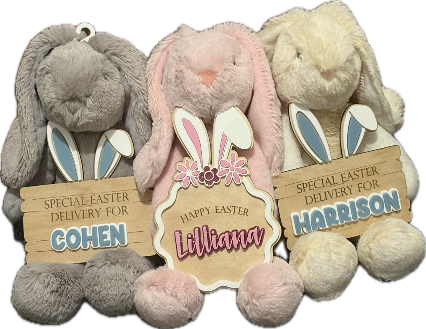 Bunny Bundle: Plush Bunny & Personalised Easter Crate Plaque