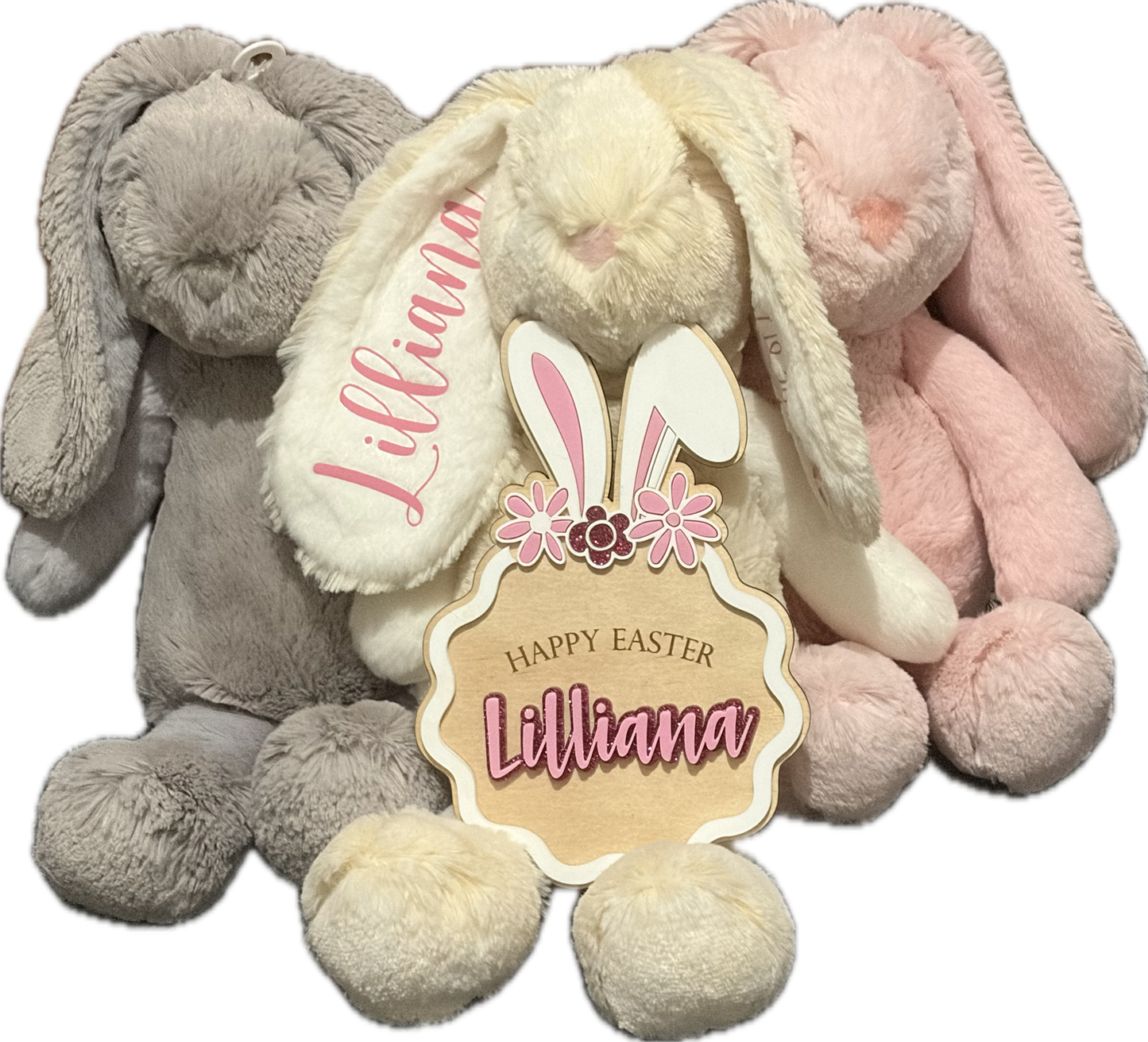 Bunny Bundle: Plush Bunny & Personalised Easter Crate Plaque