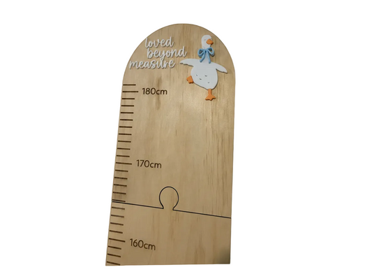 Personalisable Plywood Growth Chart – Silly Goose (50–180cm)