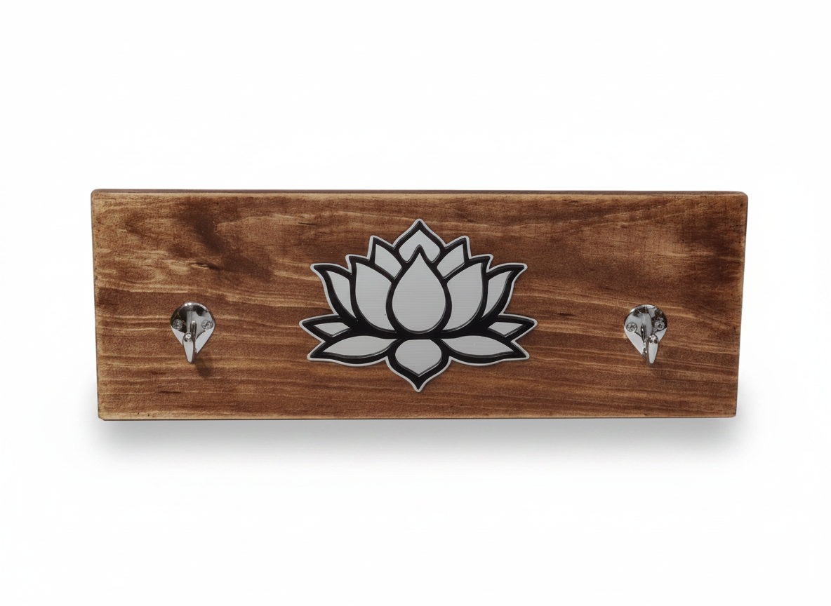 Mirror Hanging Board with Hooks – Lotus | Handmade Timber
