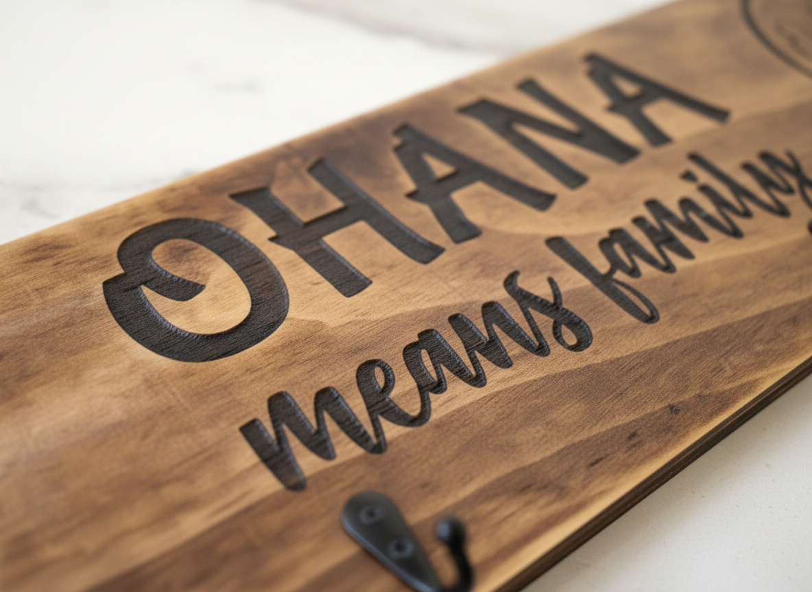 Timber Keyholder - Ohana Means Family
