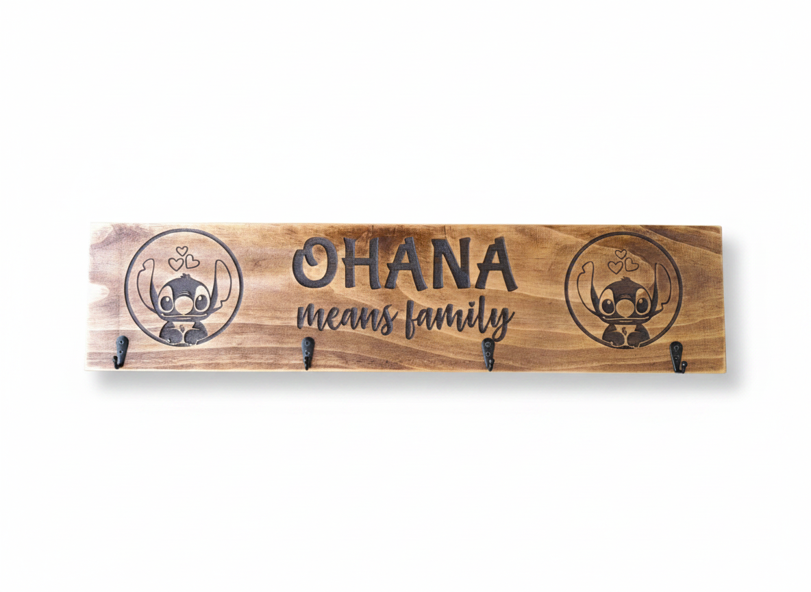 Timber Keyholder - Ohana Means Family