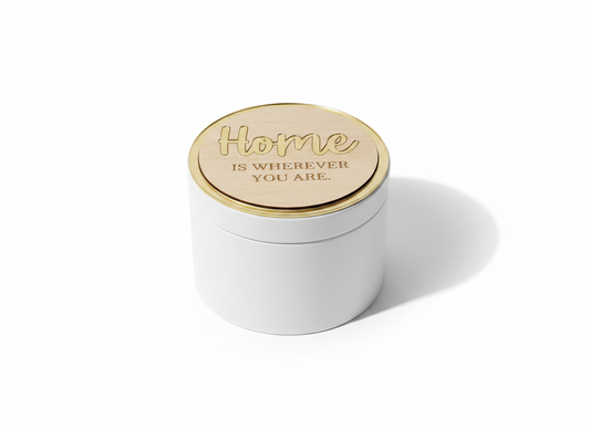 Custom Lemon Myrtle Candle with Amethyst Crystals – “Home Is Wherever I’m With You”