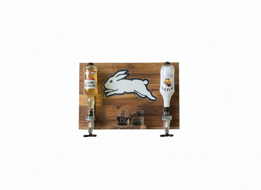 Wall Mounted Spirit Dispenser – South Sydney Team | Double Bottle Bar Display (600mm x 400mm)