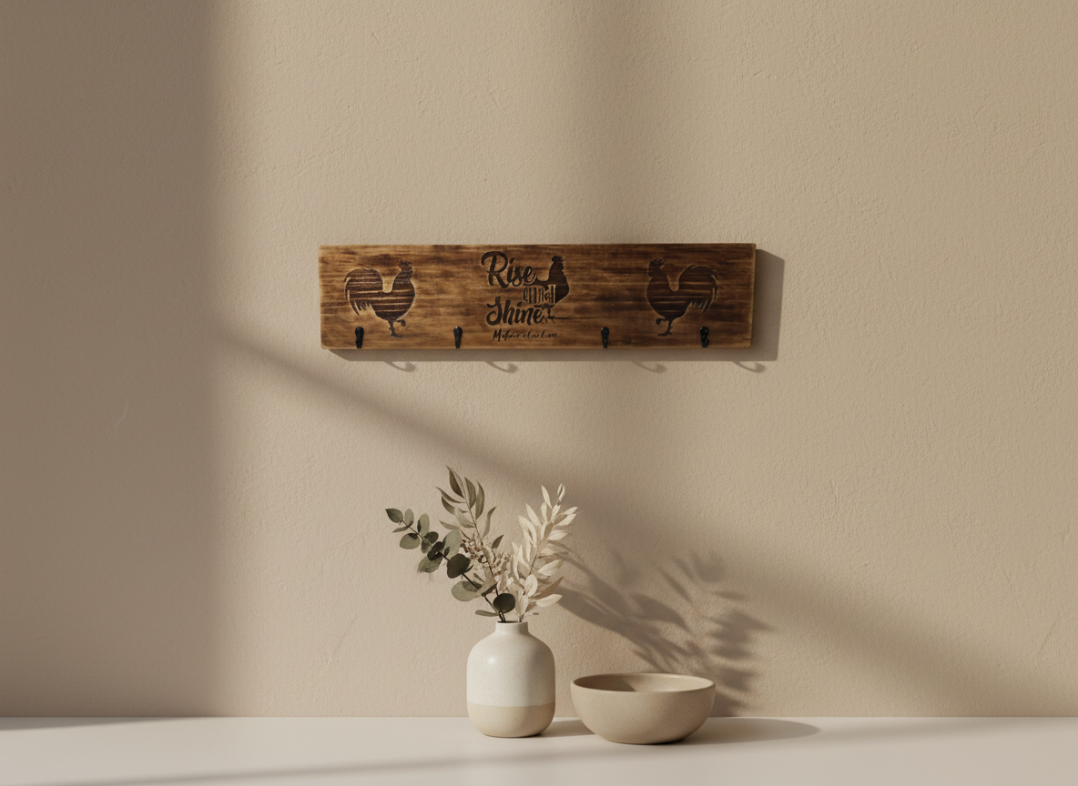 Timber Keyholder - Rise & Shine Mother Cluckers