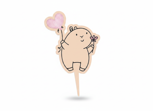 Acrylic Capybara Garden Stake - Balloon