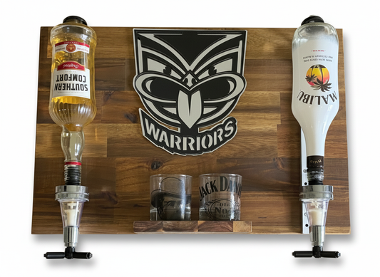 Wall Mounted Spirit Dispenser – NZ Team | Double Bottle Bar Display (600mm x 400mm)