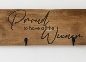 Personalised Dachshund Keyholder | Wiener Dog Engraved Timber Hooks | Custom Pet Wall Decor
