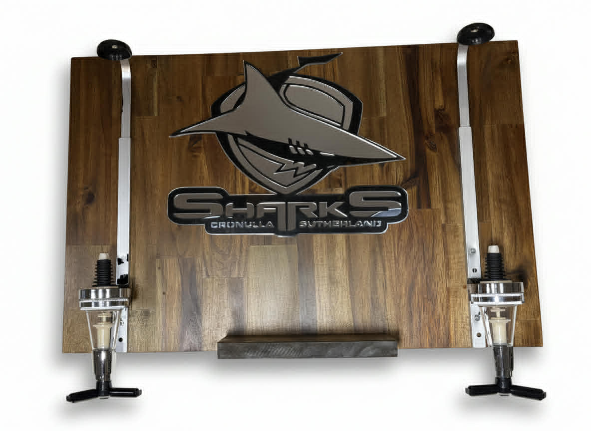 Wall Mounted Spirit Dispenser – CRONULLA Team | Double Bottle Bar Display (600mm x 400mm)