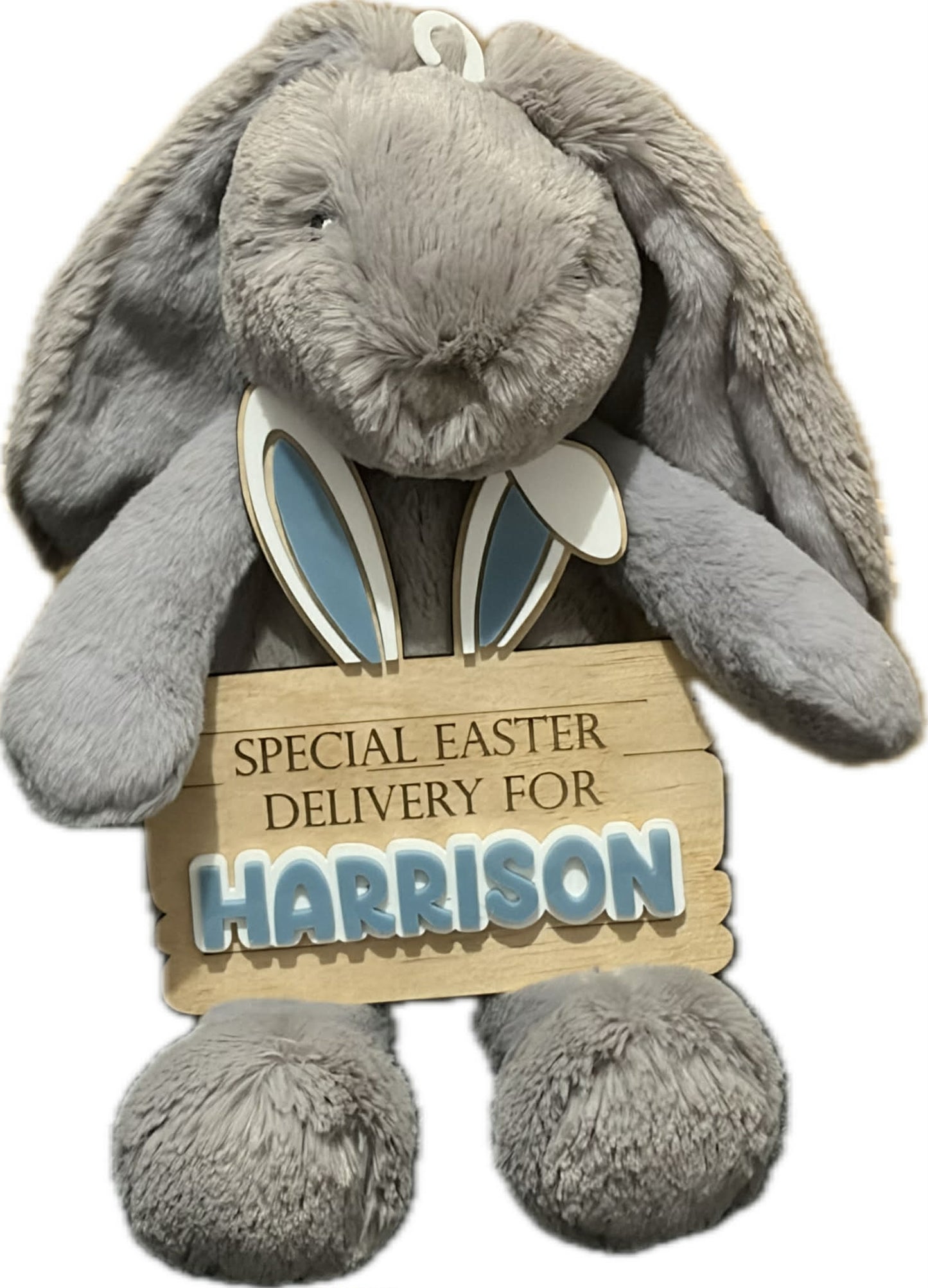 Bunny Bundle: Plush Bunny & Personalised Easter Crate Plaque