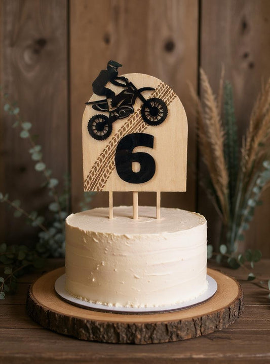 Dirt Bike Cake Topper –  Plywood & Acrylic