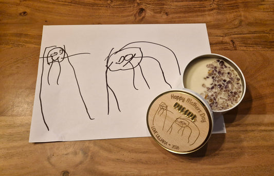 Mother’s Day Candle – Your Child’s Drawing (Custom Engraved Keepsake)