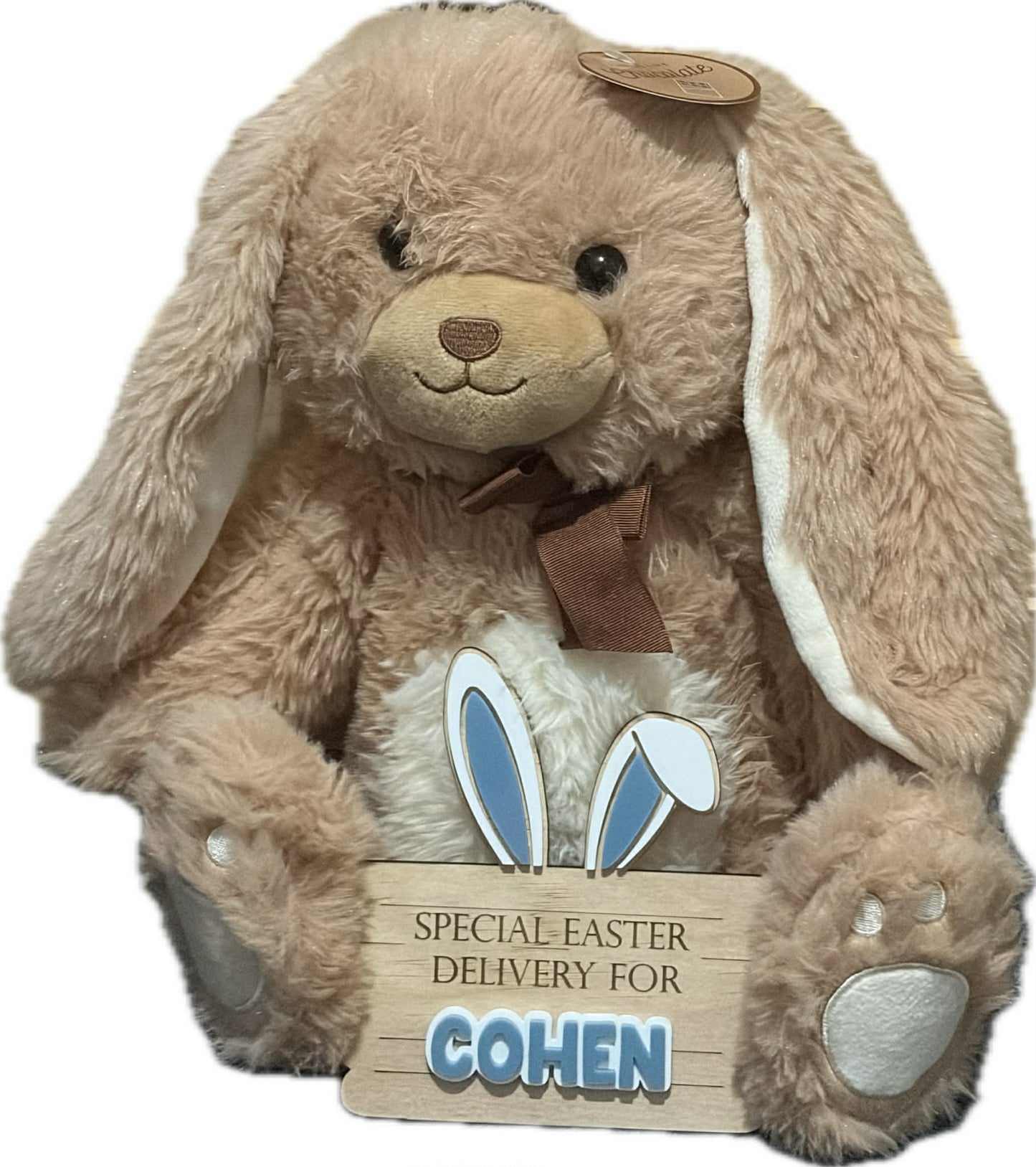 Bunny Bundle: Plush Bunny & Personalised Easter Crate Plaque