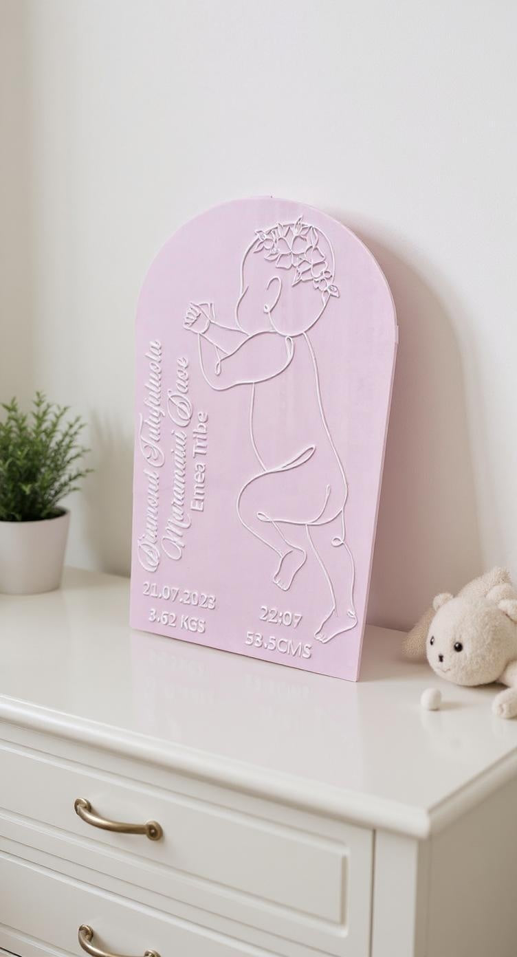 Acrylic 1:1 Scale Baby Birth Plaque