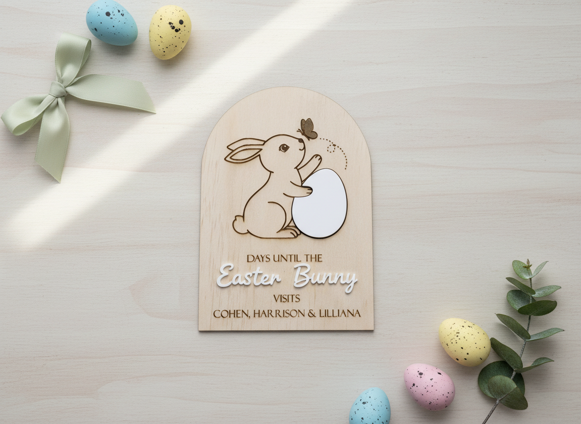 Personalised Easter Bunny Countdown Plaque