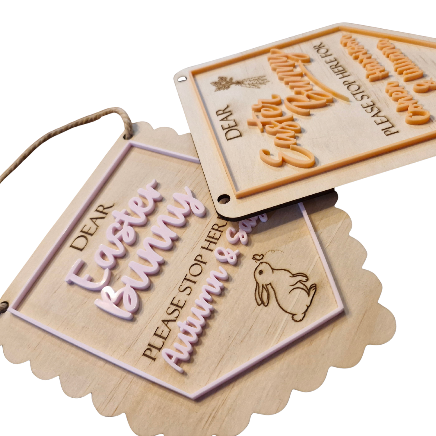 Personalised Easter Bunny Stop Here Door Hangers