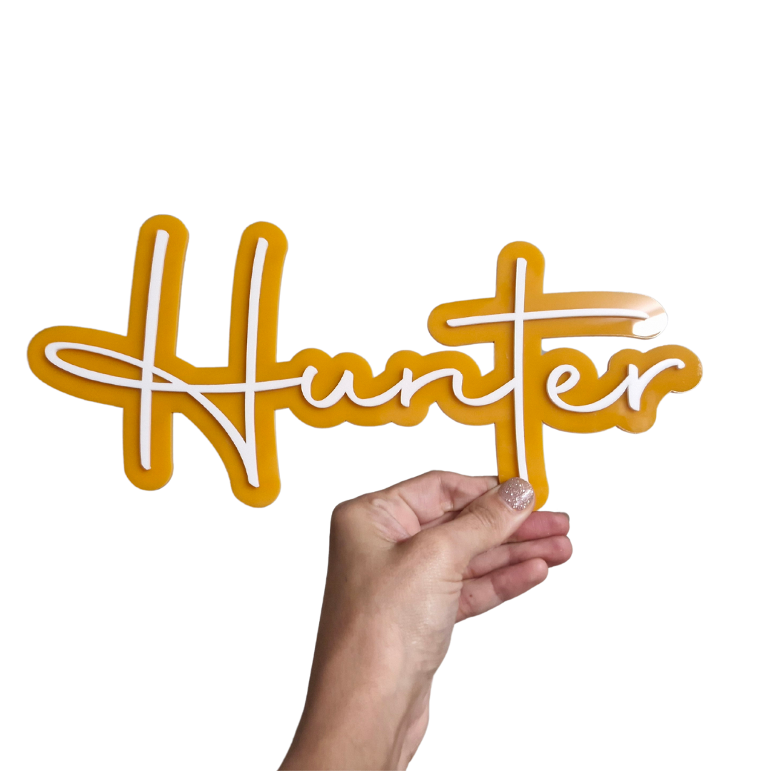 Small Double Layer Acrylic Name Sign - COLOUR CLEAR OUT