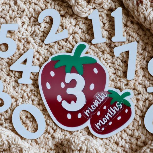 Interchangable Milestone Plaque - Strawberries