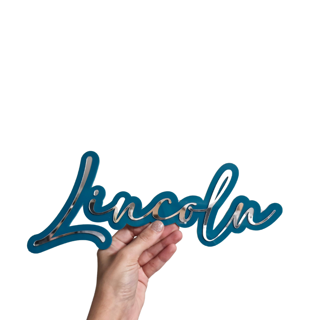 Small Double Layer Acrylic Name Sign - COLOUR CLEAR OUT