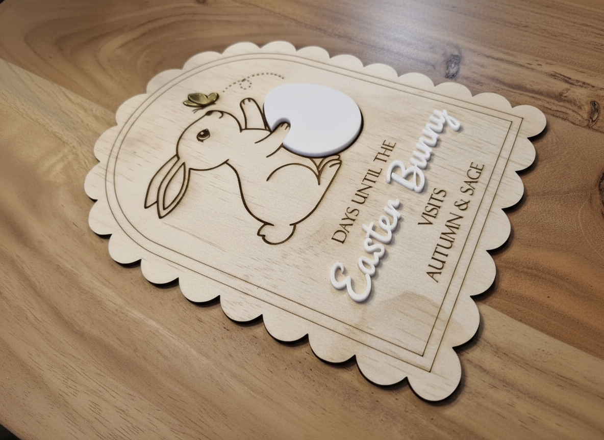 Personalised Easter Bunny Countdown Plaque