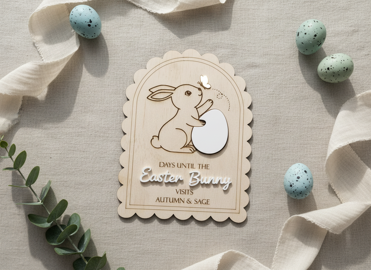 Personalised Easter Bunny Countdown Plaque