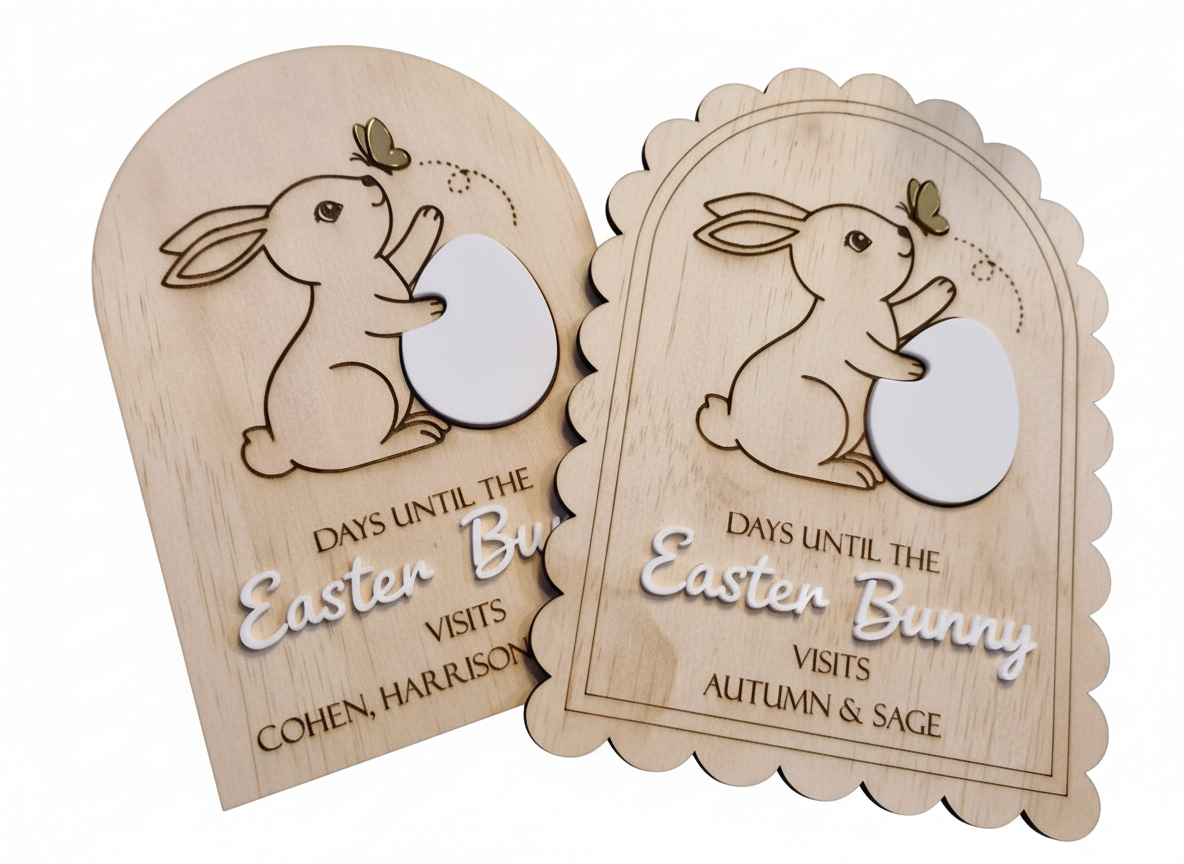 Personalised Easter Bunny Countdown Plaque
